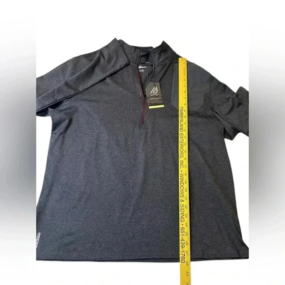 Eddie Bauer Men's Motion FreeDry 1/2 Zip Mock Neck Dk Gray Pullover Shirt XL NWT - Picture 7 of 8